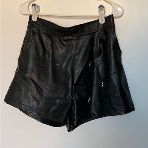 Pleather Star Studded shorts